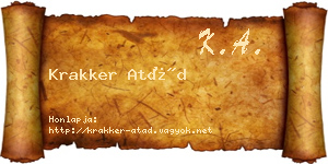 Krakker Atád névjegykártya